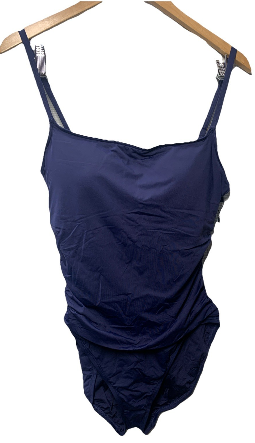 La Blanca Island Goddess Lingerie One Piece Swimsuit Indigo Swimwear Size 14