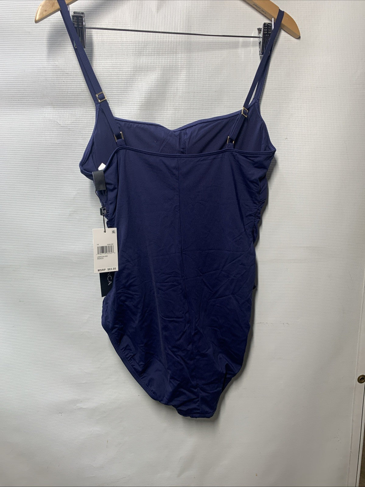 La Blanca Island Goddess Lingerie One Piece Swimsuit Indigo Swimwear Size 14