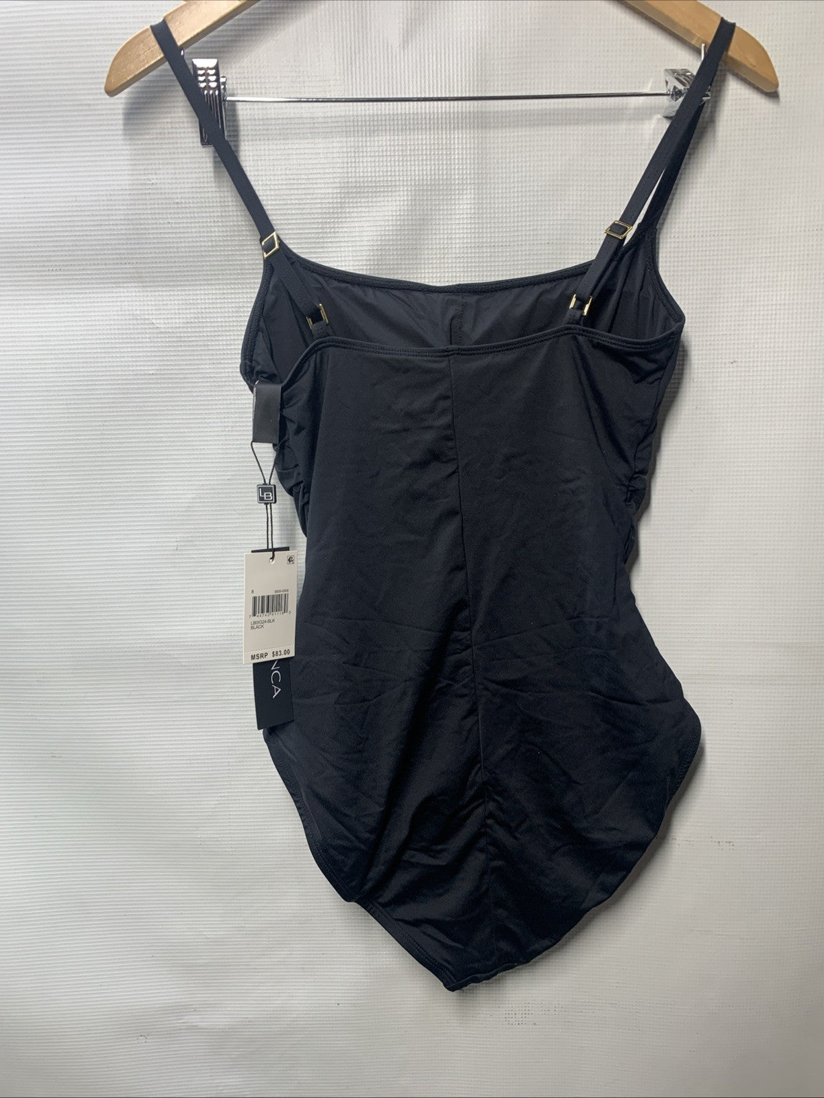 La Blanca Women's Standard Island Goddess Lingerie One Piece Black Swimwear Sz 8