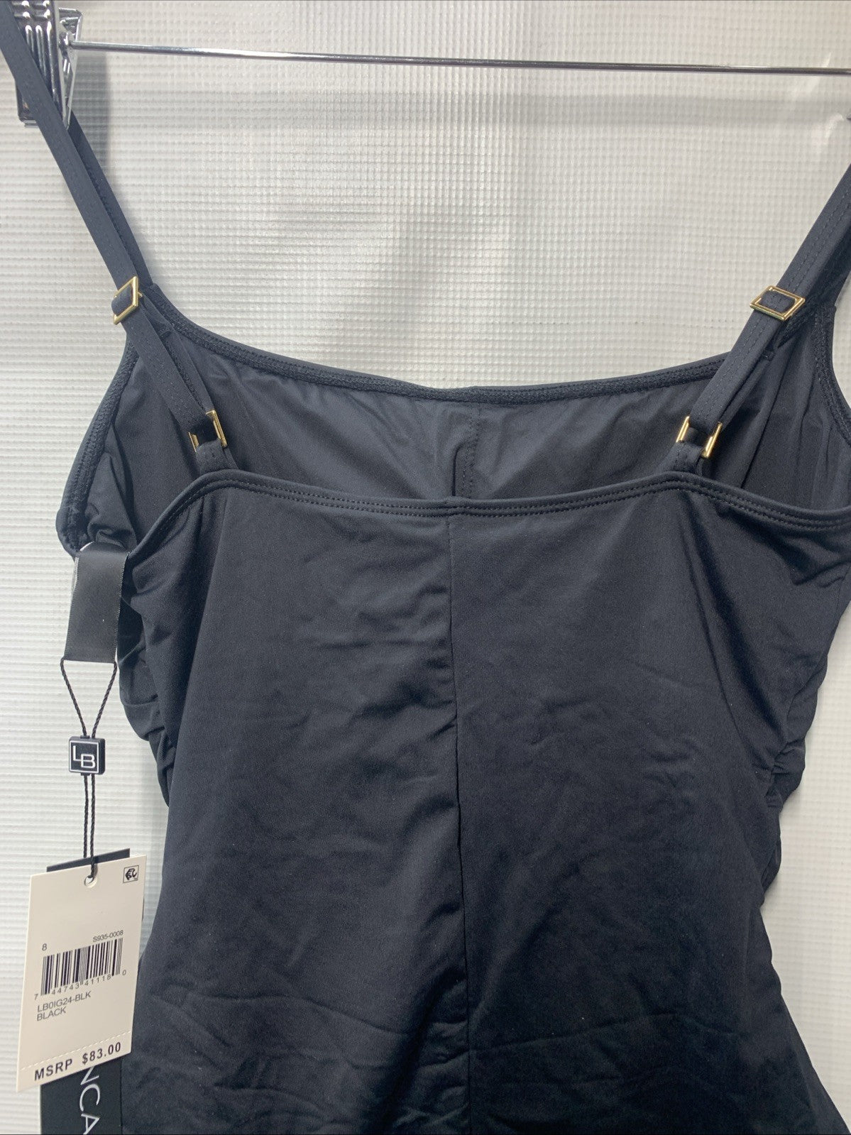 La Blanca Women's Standard Island Goddess Lingerie One Piece Black Swimwear Sz 8