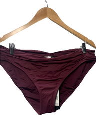 Island Goddess Shirred Band Hipster Bikini Swimsuit Bottom Underwear Size 16