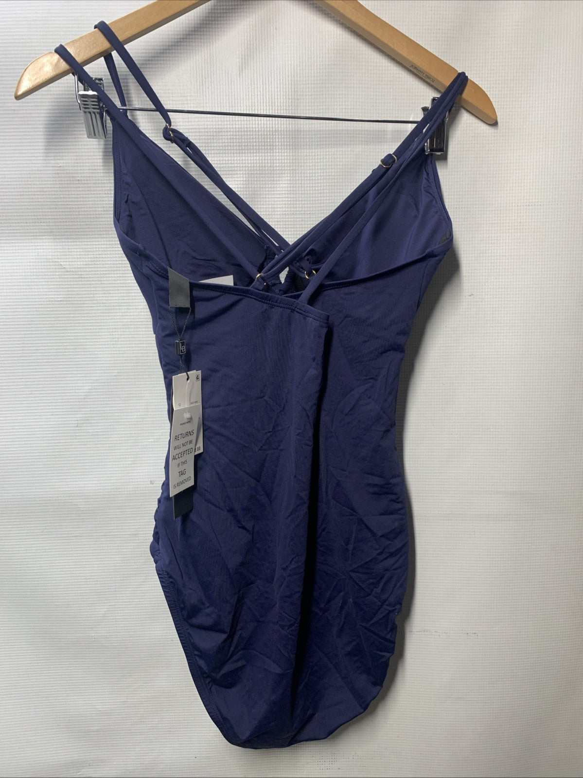 La Blanca Women's Island Goddess One Piece Swimsuit Indigo Swimwear Size 12