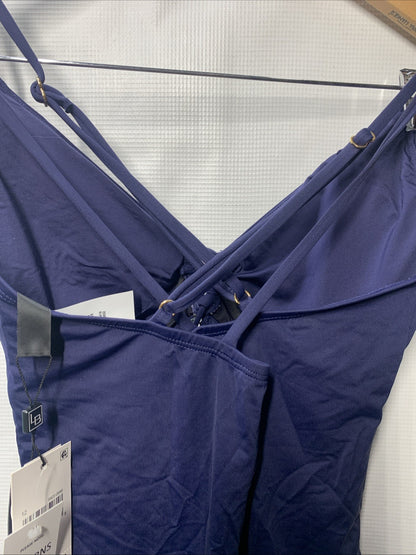 La Blanca Women's Island Goddess One Piece Swimsuit Indigo Swimwear Size 12