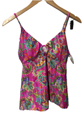 BECCA Polynesia Tankini Top Women's Multicolor Stretch Swimwear Size Medium
