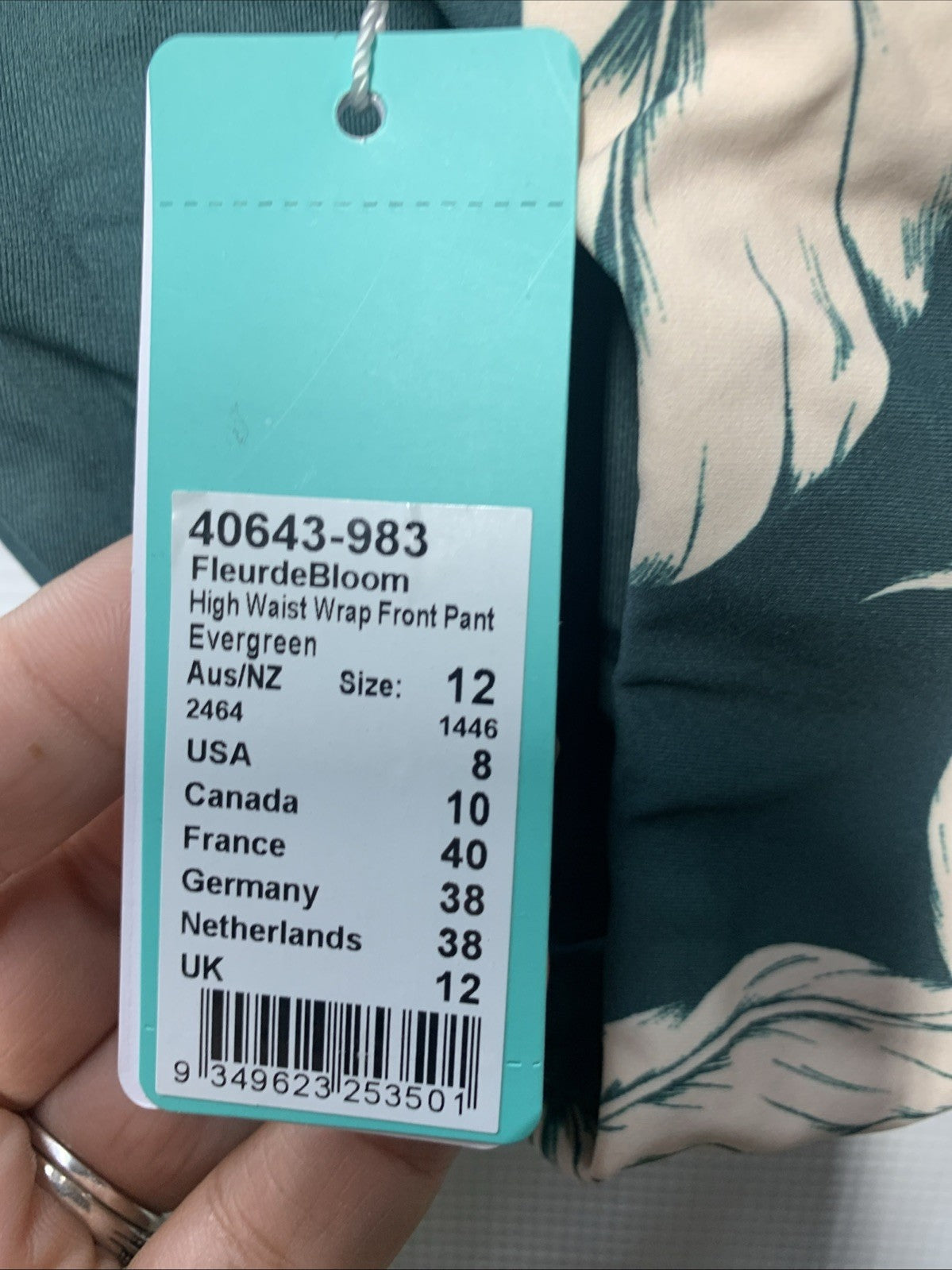 Seafolly Women's High Waist Wrap-Front Bikini Bottom Evergreen Underwear Size 8