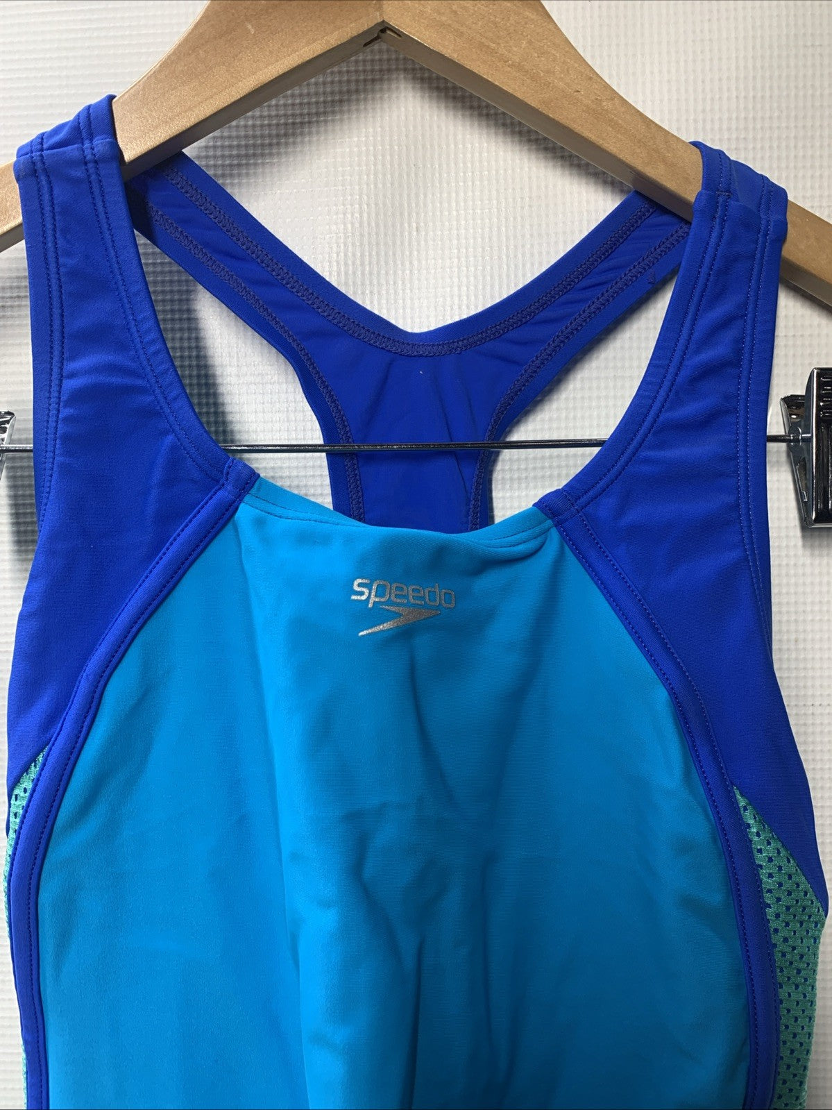 Speedo Girls Mesh Thick Strap Swimsuit One Piece Swimwear Racerback Size 16
