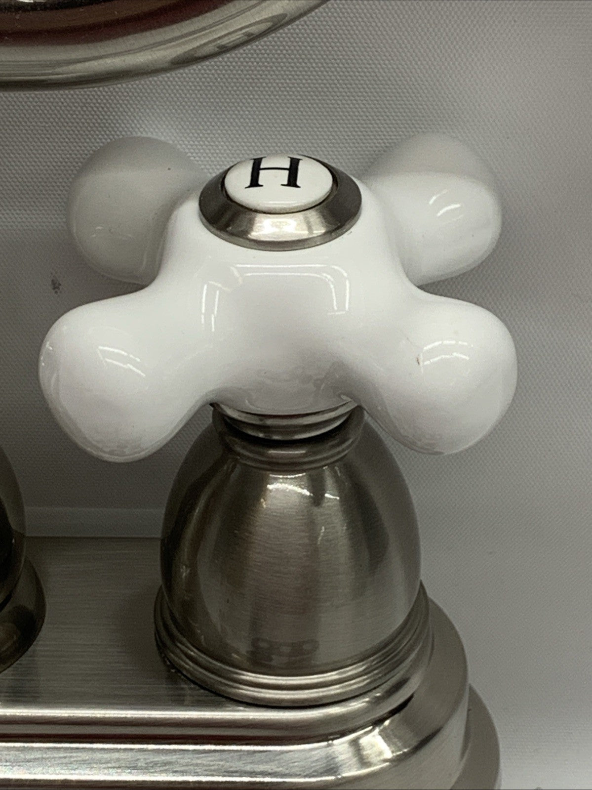 Lavatory Faucet 4 Inch Centerset Porcelain Cross Handle KB1608PX - FOR PARTS