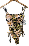 ROXY Women’s Black Floral Classics One-Piece Swimsuit Tropical Swimwear Medium