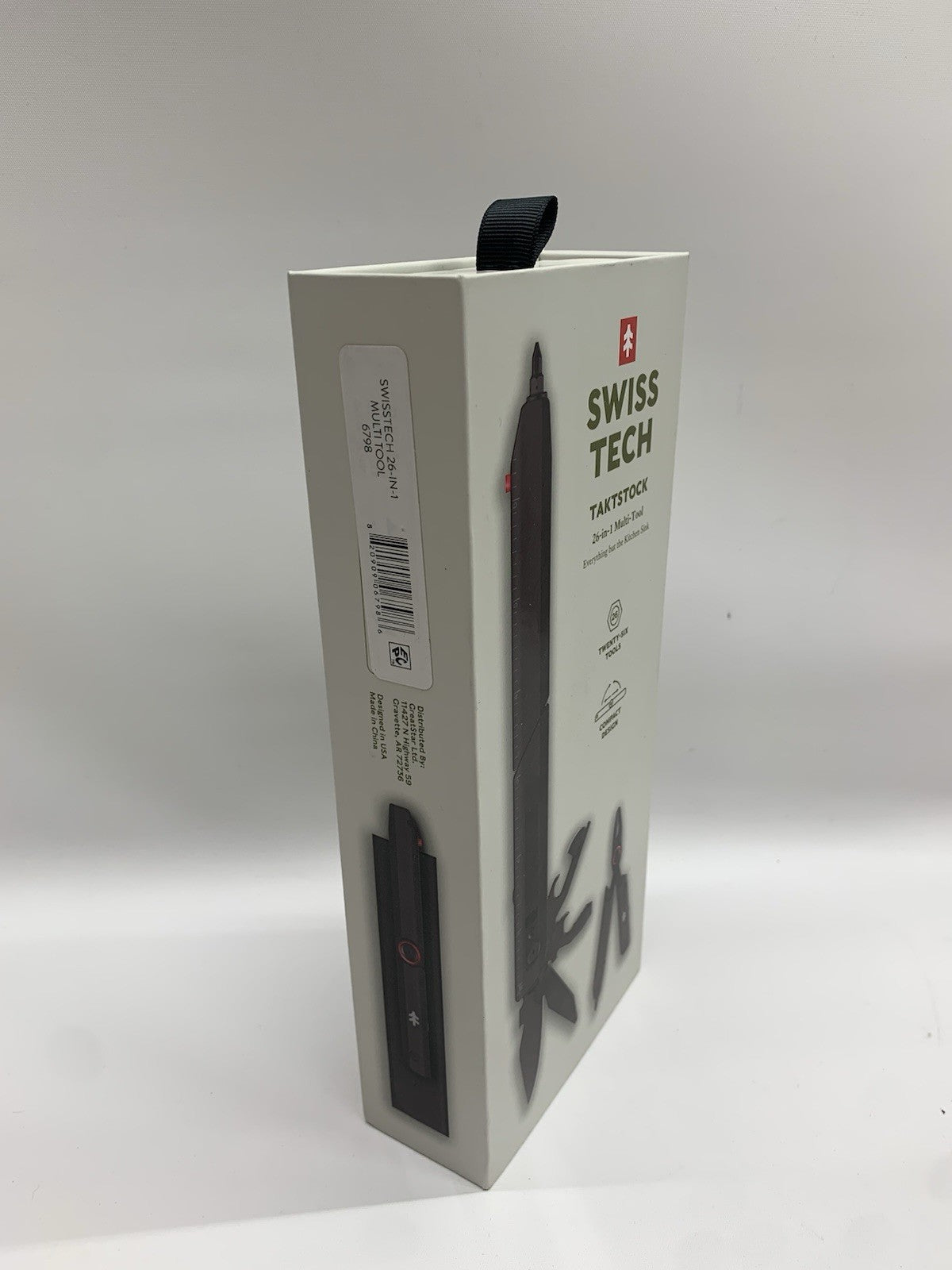 Swiss Tech Taktstock AUS-8 Steel Blade 26-in-1 Folding Multitool Kit Compact
