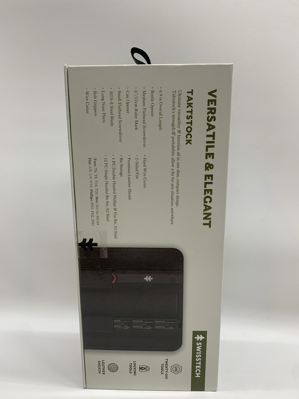 Swiss Tech Taktstock AUS-8 Steel Blade 26-in-1 Folding Multitool Kit Compact
