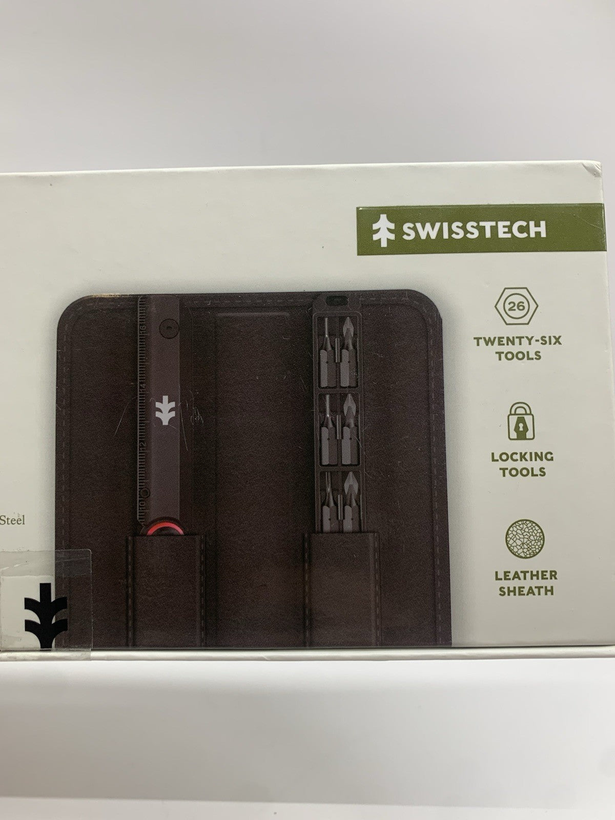 Swiss Tech Taktstock AUS-8 Steel Blade 26-in-1 Folding Multitool Kit Compact