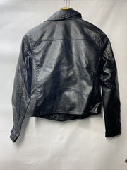 ANTHROPOLOGIE Faux Leather Moto Jacket Women's Long Sleeve with Pockets Size 2XS