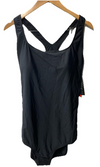 Speedo Plus Moderate Ultraback Black Swimsuit Padded One Piece Women's Size 22