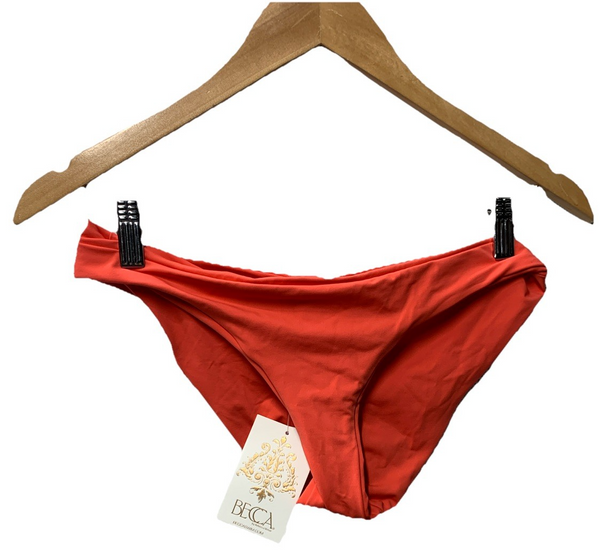 BECCA Hipster Bikini Bottom Cheeky Coverage Swimwear Small Orange Underwear