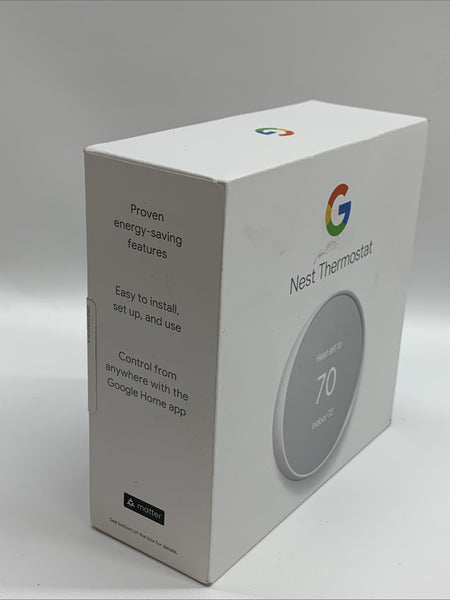 Google Nest Smart Thermostat Home Programmable Wifi Thermostat GA01334-US Snow
