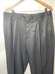 Haggar Classic Fit Pleated Black Dress Pants Hidden Expandable Waist 36Wx30L