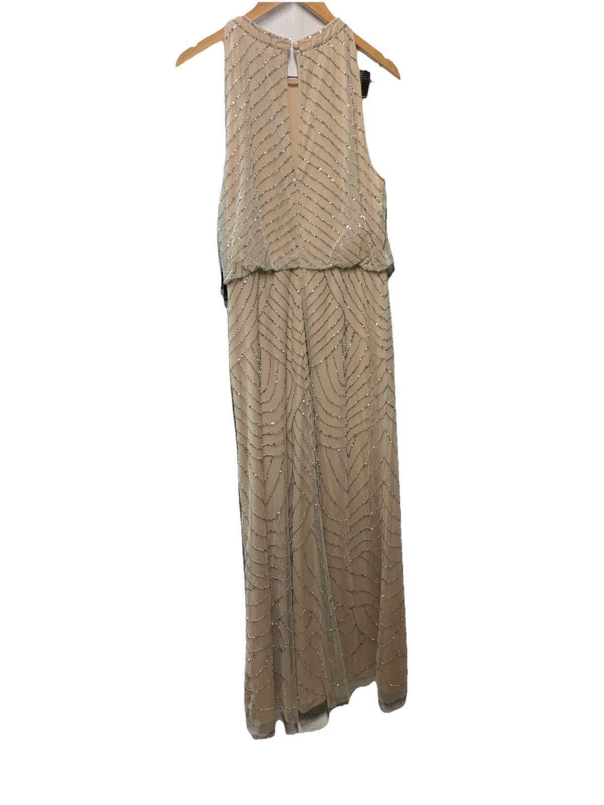 Adrianna Papell Womens Halter Art Deco Beaded Blouson Dress Special Occasion 14