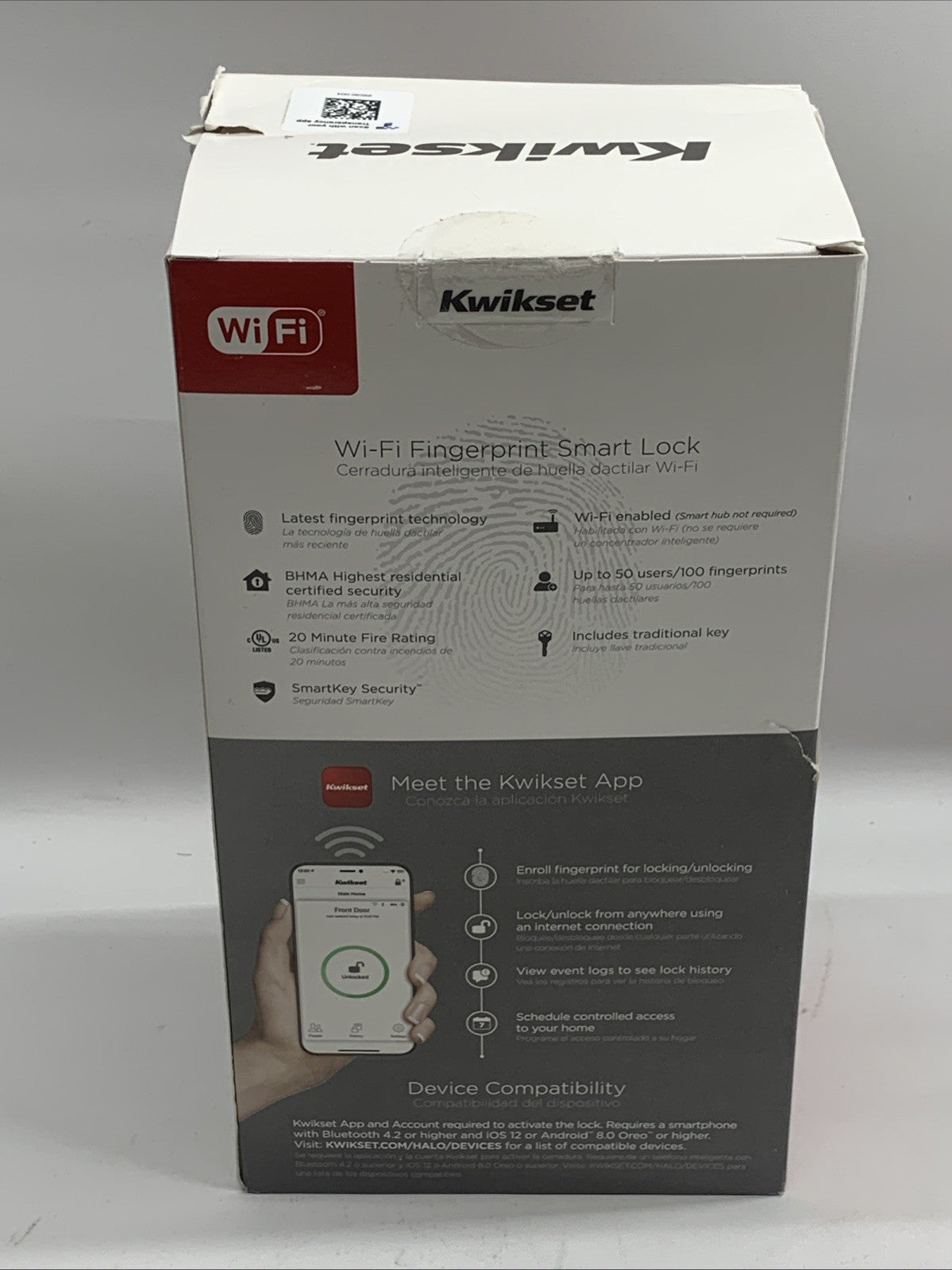 Kwikset Halo Touch Fingerprint Wi-Fi Smart Lock Keyless Entry Door - 99590-004