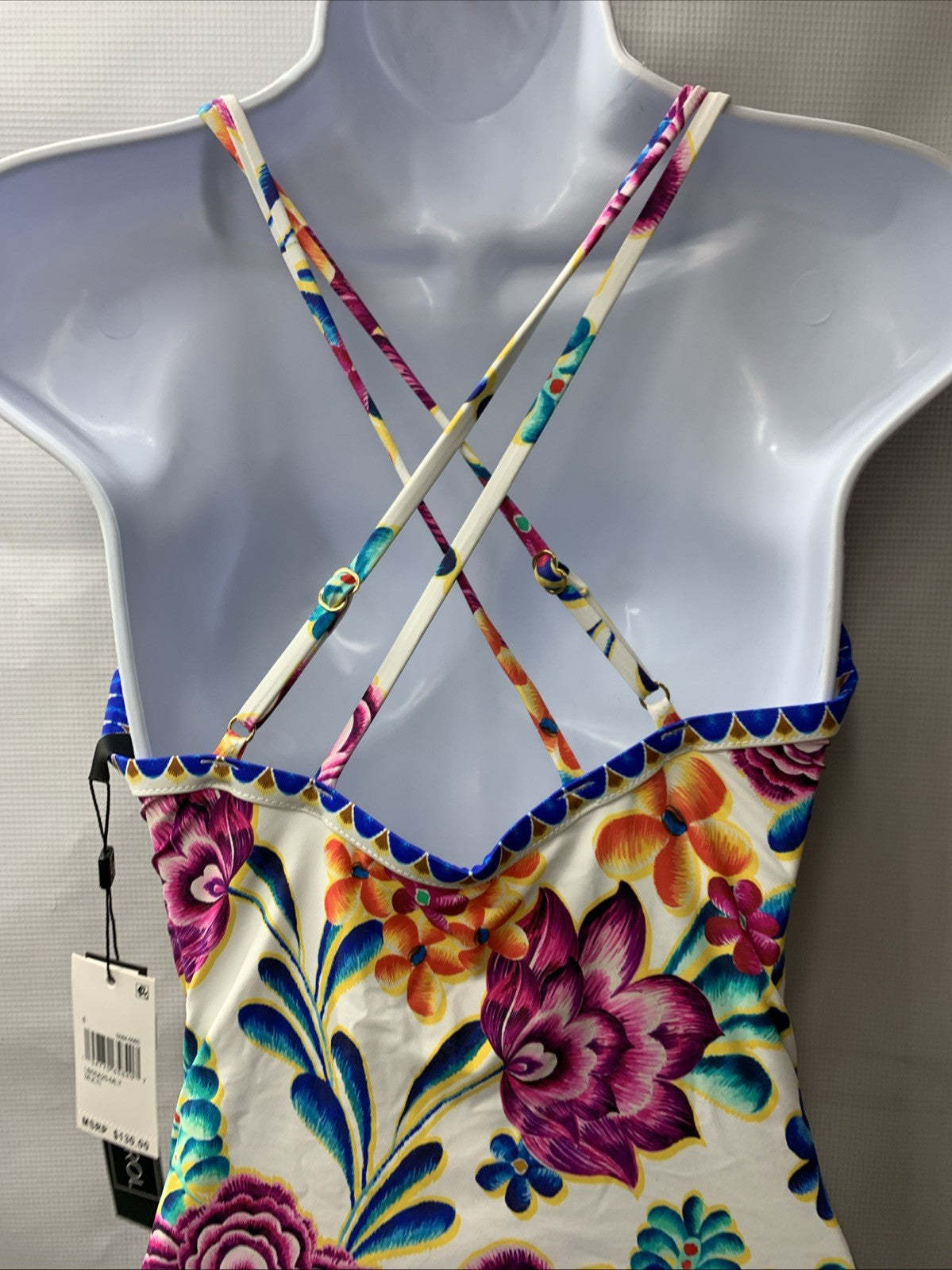 La Blanca LB5SA25 Women's Multicolor Underwire Lace Up One Piece Swimsuit Size 8