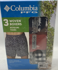 Columbia Men's PFG Woven Boxers Size XL Comfortable with Side Slit - 3 Pack