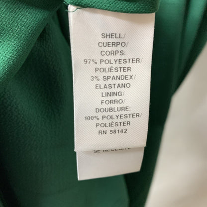 London Times Women's Smocked Bodice Ruffle Neck Puff Sleeve Midi Size 6 Green