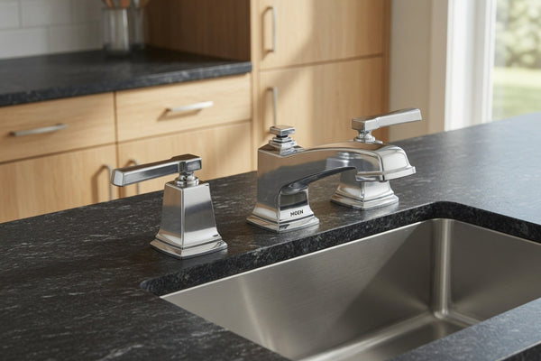 Moen TV6220 Boardwalk Chrome Two-Handle High Arc Widespread Bathroom Sink Faucet