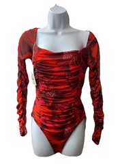 Maaji Women's Small Swimsuit One Piece Reversible Floral Long Sleeve Size Large