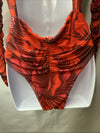Maaji Women's Small Swimsuit One Piece Reversible Floral Long Sleeve Size Large