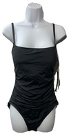 La Blanca Women's One Piece Swimsuit Island Goddess Shirred Side Bathing Size 12