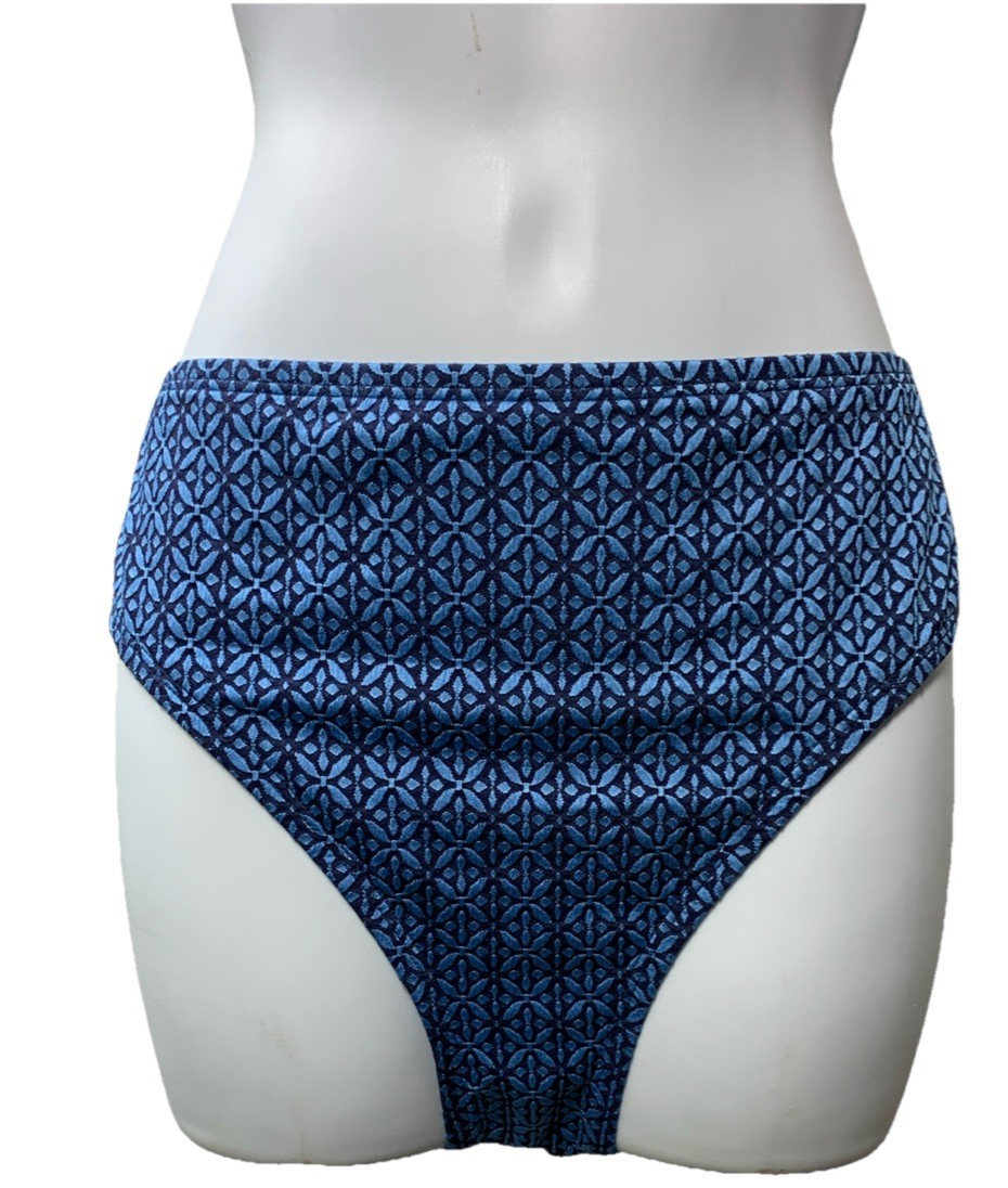 La Blanca Charmed Coast Mid-Rise Bikini Bottom Hipster Underwear Chambray Size 8