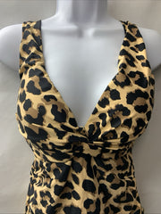 La Blanca LB4BG68 Women's Multicolor Tankini Swimsuit Top Leopard Size V-Neck 8