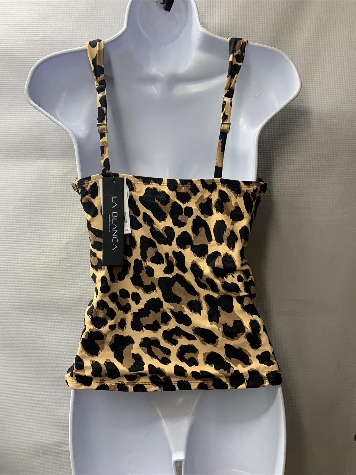 La Blanca LB4BG68 Women's Multicolor Tankini Swimsuit Top Leopard Size V-Neck 8