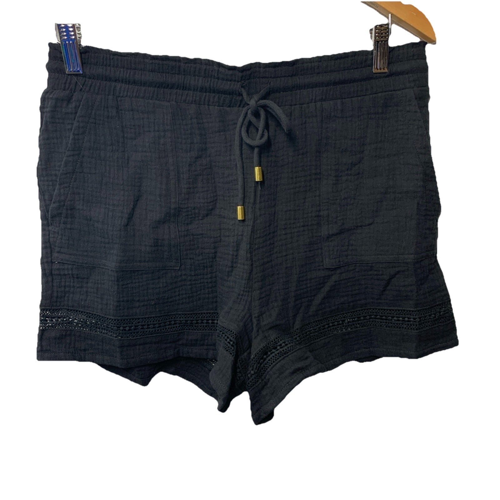 La Blanca Beach Short Swimsuit Cover Up Swim Trunks, Black Seaside Covers, Small