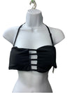 Roxy Women's Bandeau w/Lattice Bikini Top Removable Strap & Pads Swimwear Black