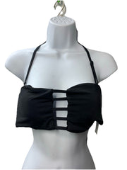 Roxy Women's Bandeau w/Lattice Bikini Top Removable Strap & Pads Swimwear Black