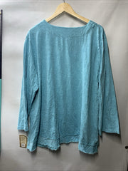 Jess & Jane Mineral Washed Tunic Top Shirt M94 Size 2X Long Sleeve M94-1933