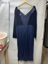 Hanna Nikole Women's Plus Size Velvet Side Slit Sequin Dress V Neck - Size 20W