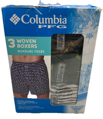 Columbia PFG Men's Woven Boxers Underwear w/Side-slit 2XL Multi-color - 3 Pack