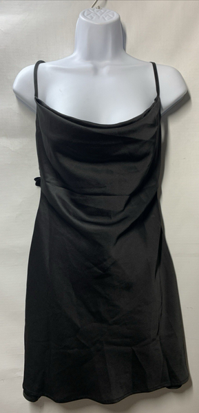 Lulus Women's Pandora Flower Back Mini Evening Dress Sleeveless Black Size Small