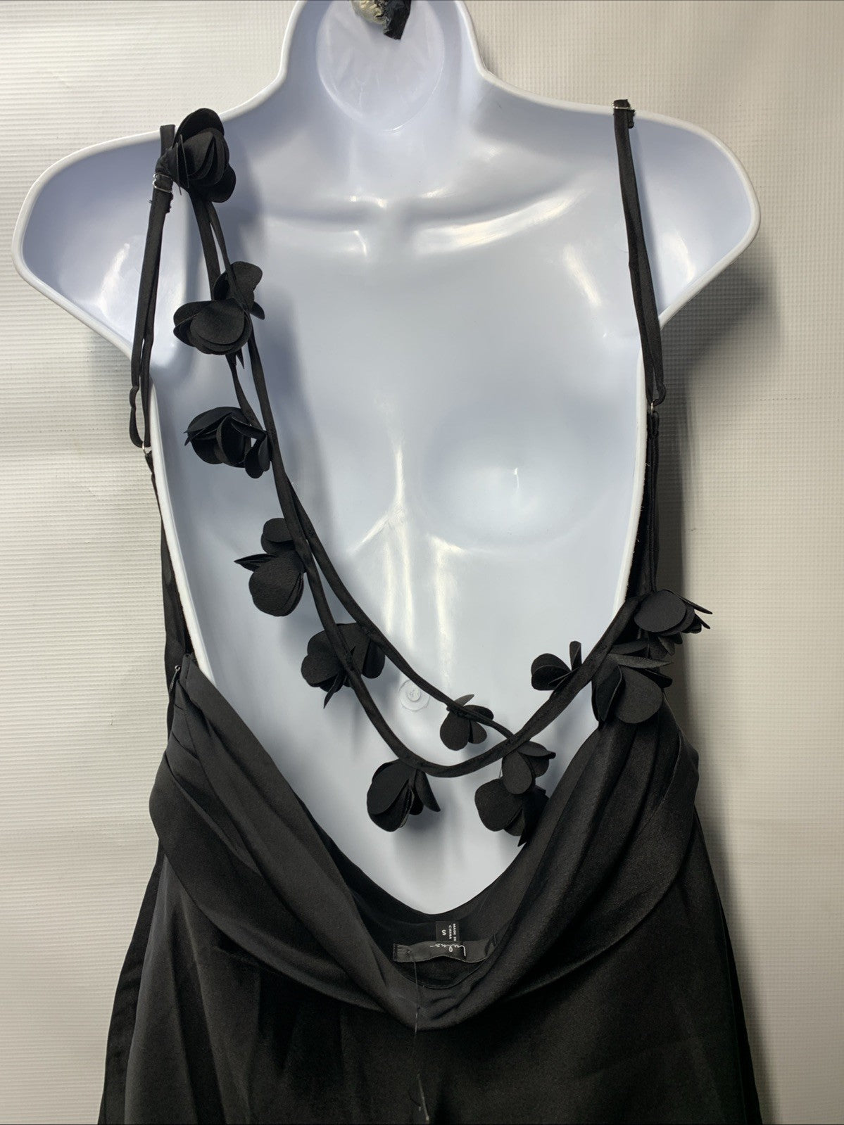 Lulus Women's Pandora Flower Back Mini Evening Dress Sleeveless Black Size Small