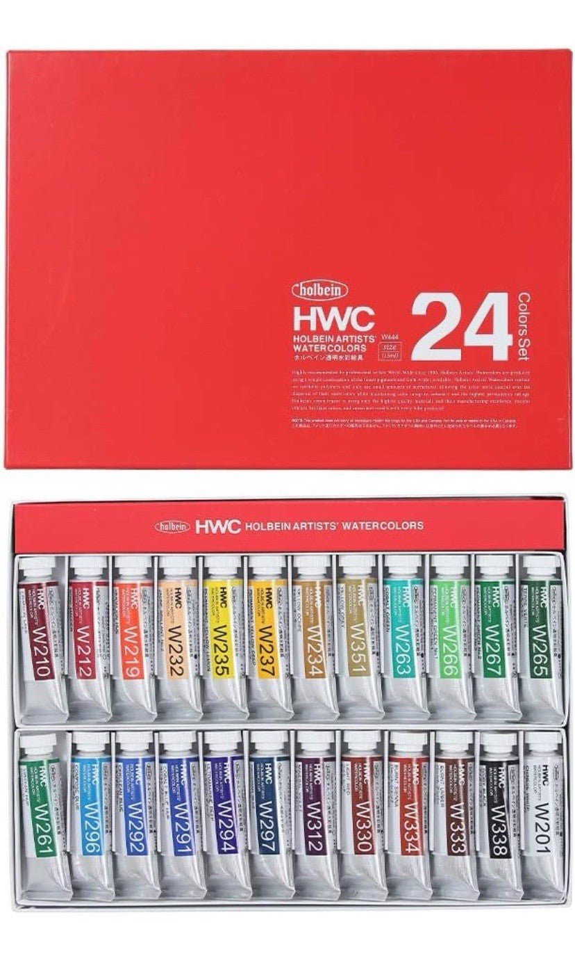 Holbein HWC Artist'S Watercolors Size 15ML Tubes Non Toxic W444 - Set of 24