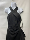 Xscape Women's Techno Scuba Criss Cross Halter Neck Ruffle Dress Sleeveless 6P