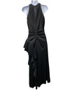 Xscape Women's Techno Scuba Criss Cross Halter Neck Ruffle Dress Sleeveless 6P