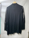 Michael Stars Women’s Faux Leather Patchwork Open Front Cardigan LG Long Sleeve