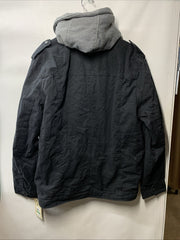 Levi's Men's Washed Cotton Hooded Military Jacket Hooded Long Sleeve Size Large