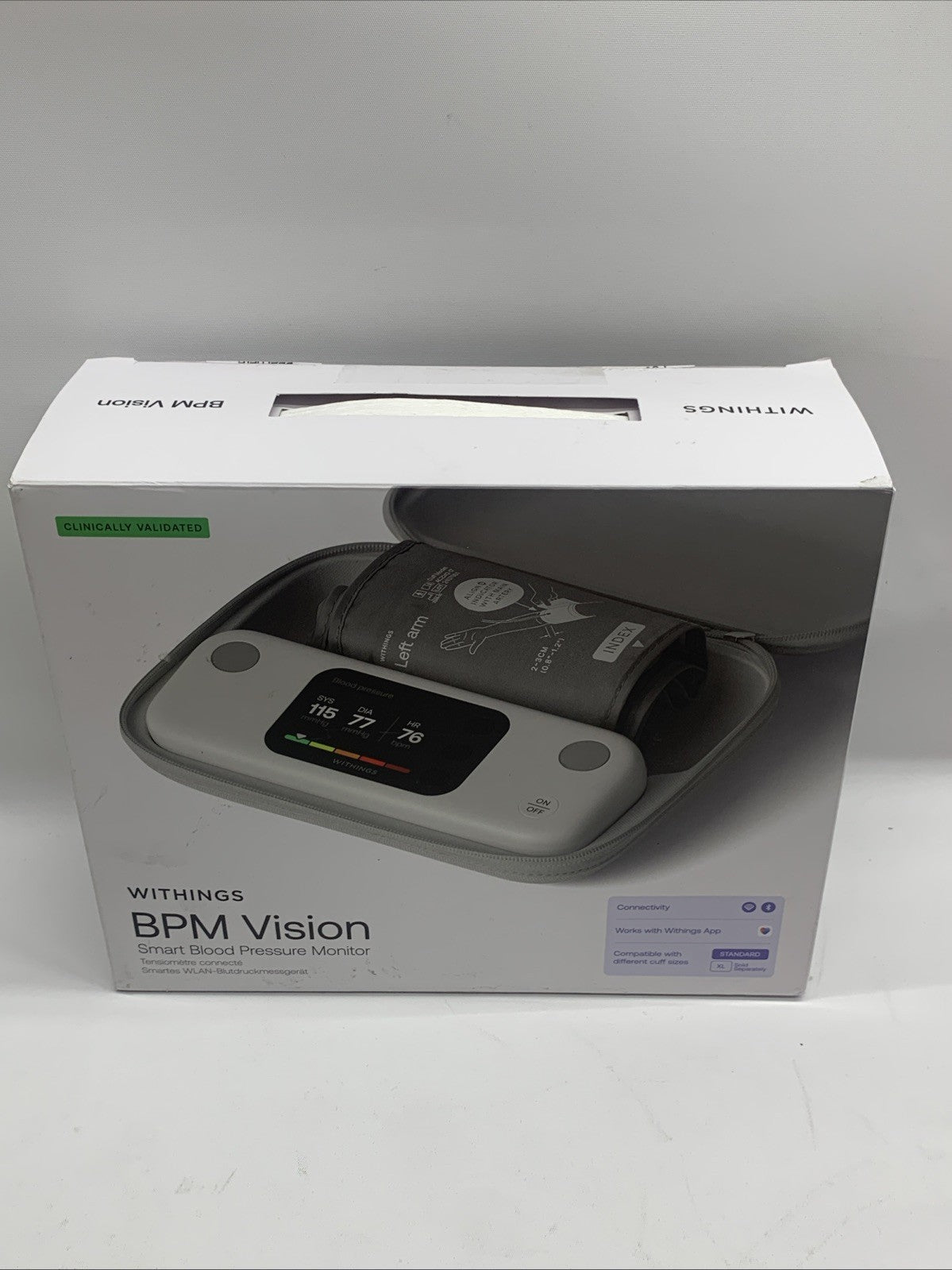 Withings BPM Vision Smart Arm Blood Pressure Monitor Easy-to-use Battery Powered