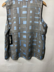 Karl Lagerfeld Women's Sleeveless Strappy V-Neck Woven Blouse Pull On Size XL