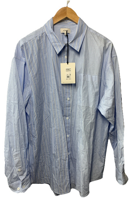 JOE'S JEANS Women's The Boyfriend Shirt Long Sleeve Blue/White Stripes Size XL