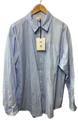 JOE'S JEANS Women's The Boyfriend Shirt Long Sleeve Blue/White Stripes Size XL