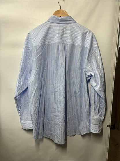 JOE'S JEANS Women's The Boyfriend Shirt Long Sleeve Blue/White Stripes Size XL